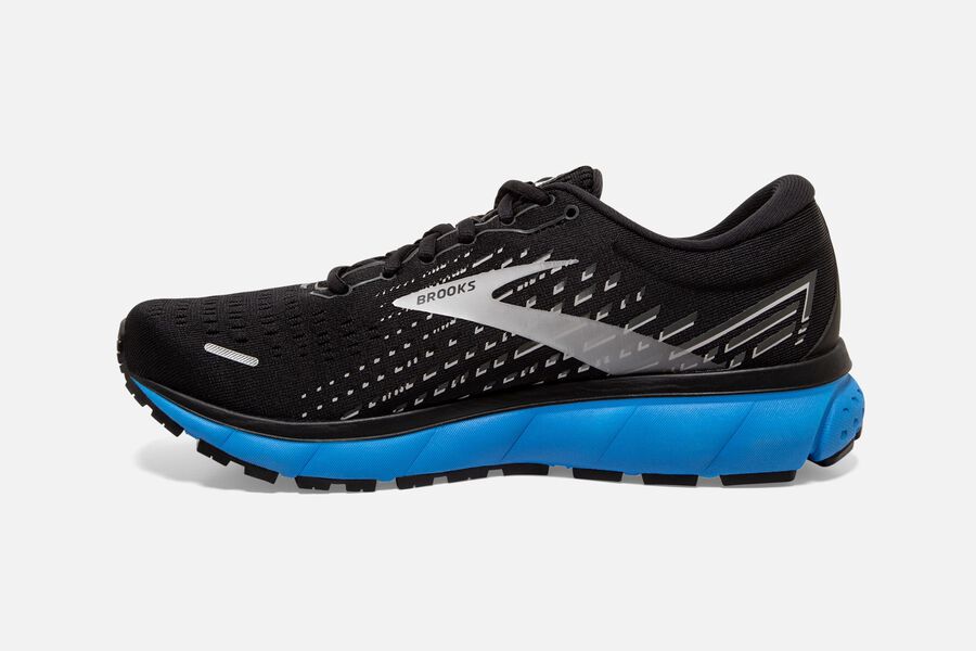 Brooks Ghost 13 Road Running Shoes Mens - Black/Grey/Blue - NZSGV-0371